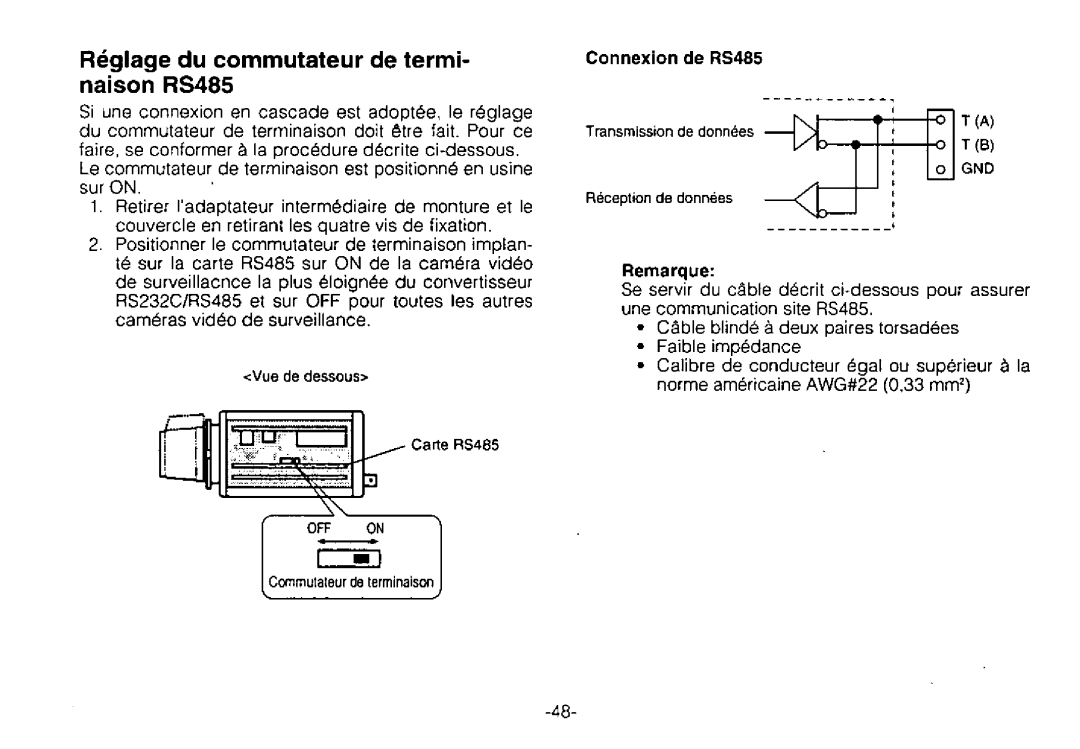 Panasonic WV-BPR554, WV-BPR550 manual 