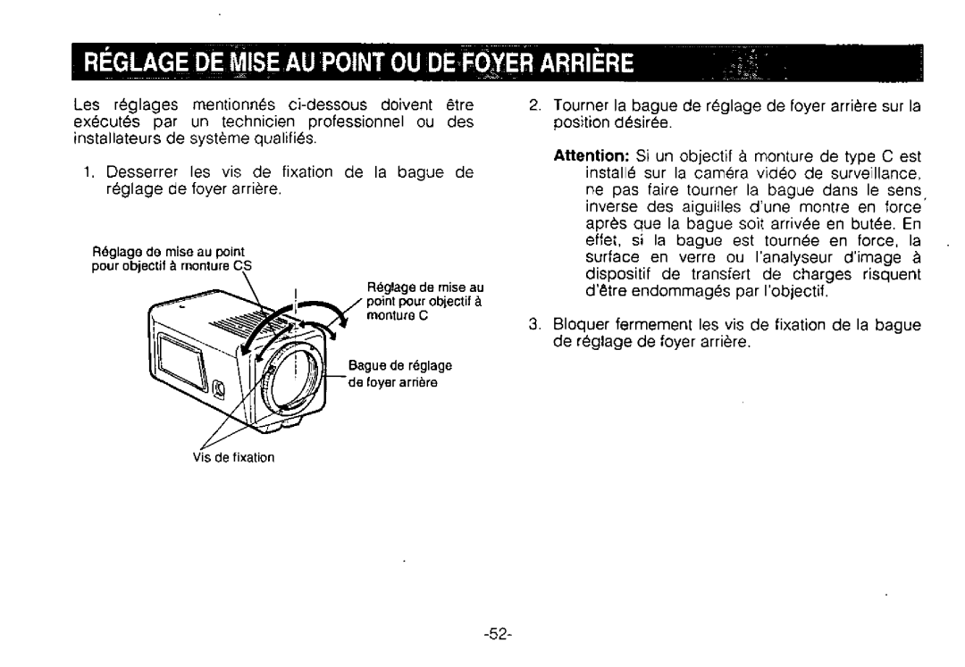 Panasonic WV-BPR554, WV-BPR550 manual 