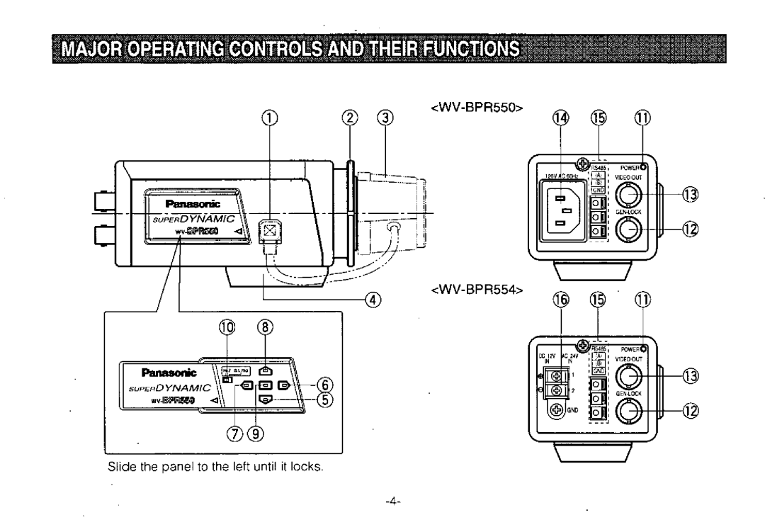 Panasonic WV-BPR554, WV-BPR550 manual 