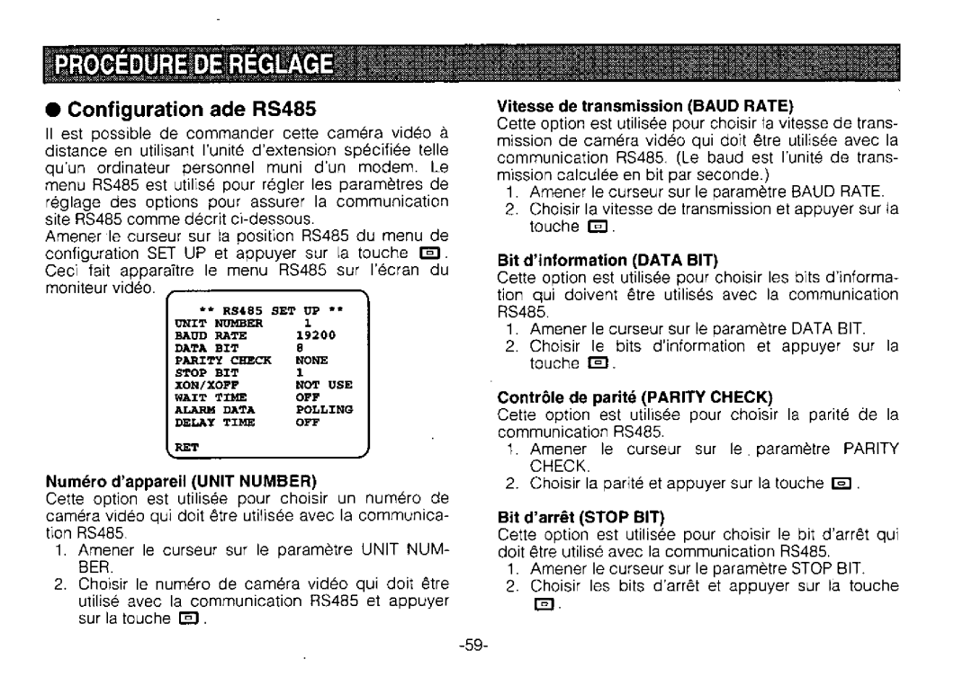 Panasonic WV-BPR550, WV-BPR554 manual 