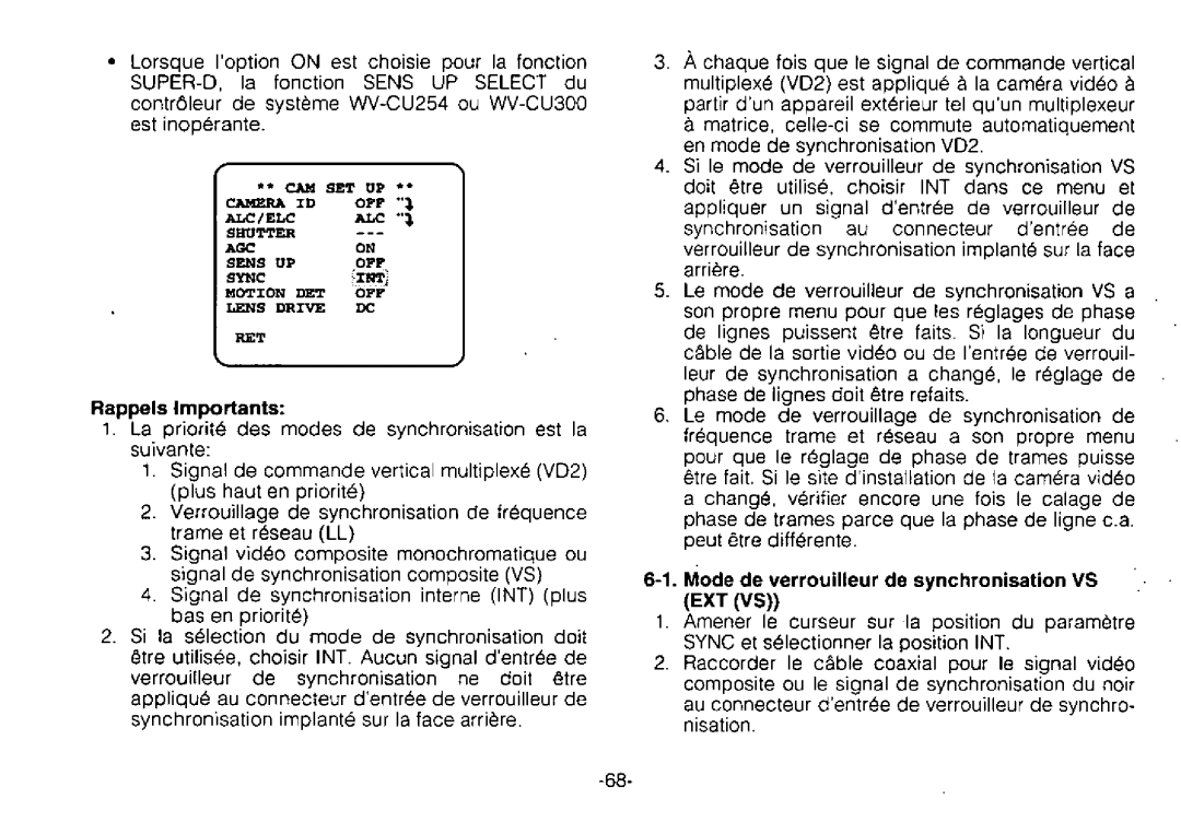 Panasonic WV-BPR554, WV-BPR550 manual 