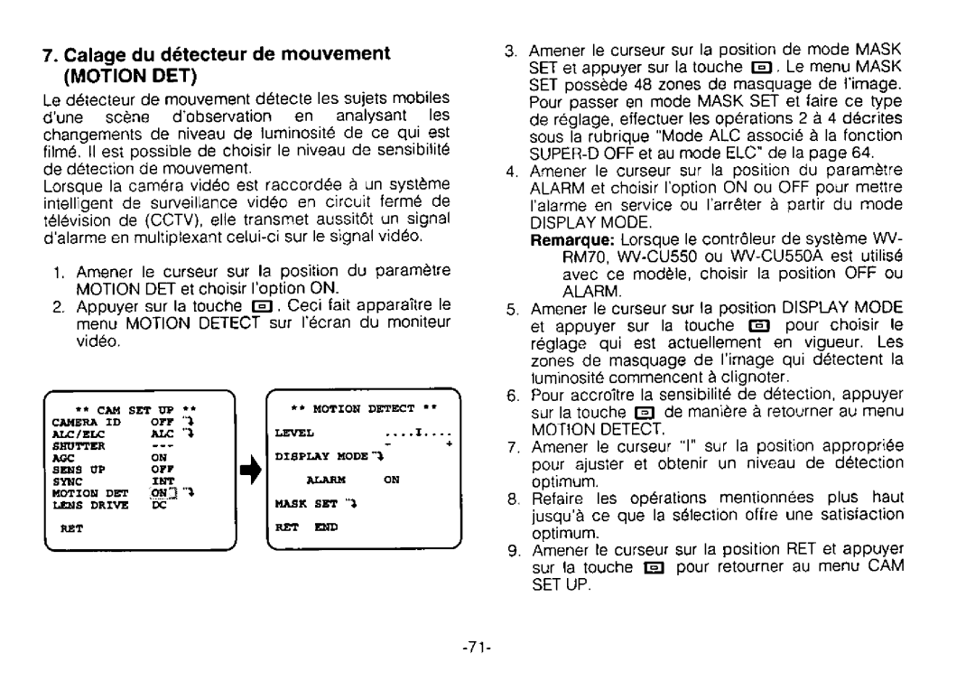 Panasonic WV-BPR550, WV-BPR554 manual 