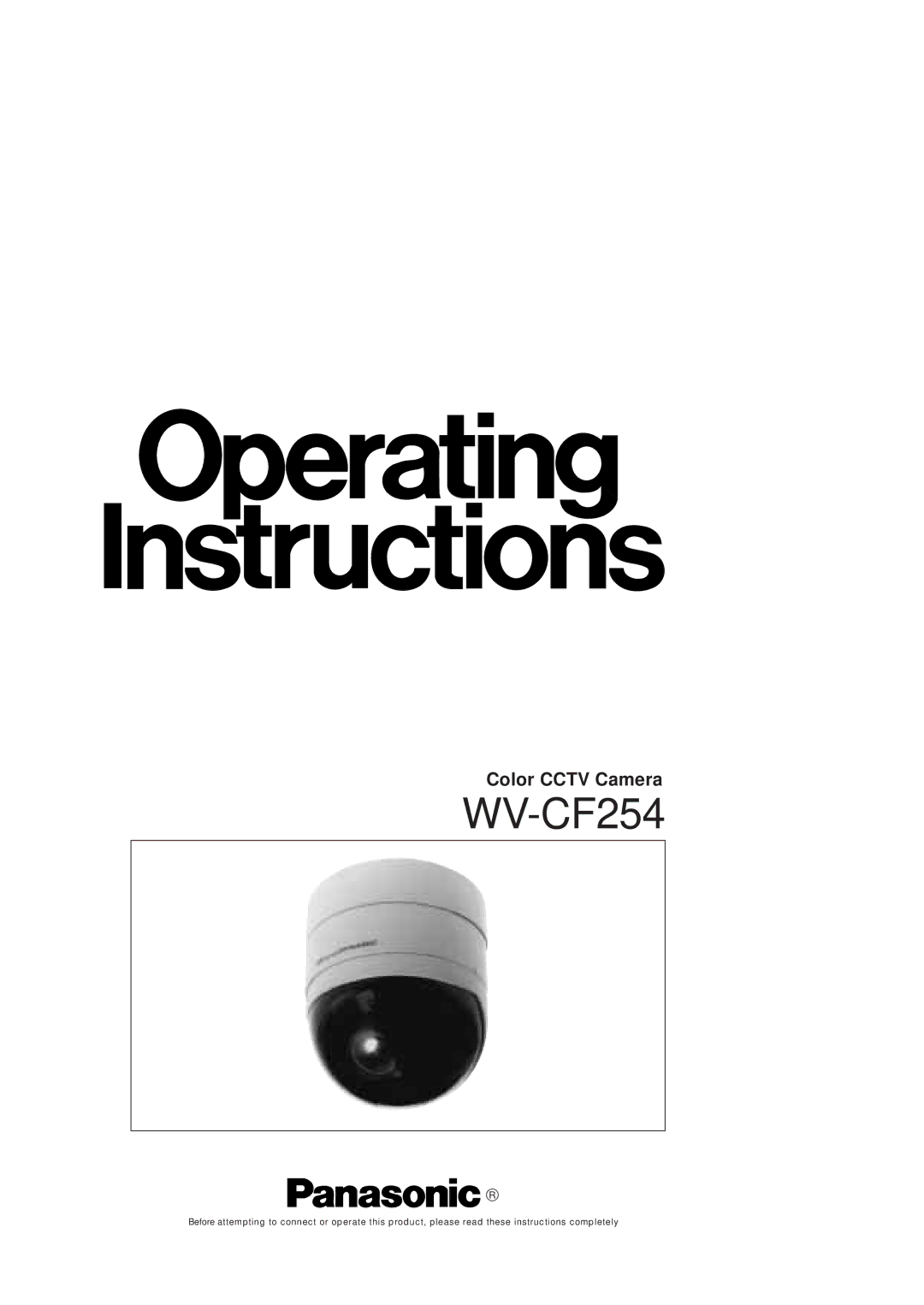 Panasonic WV-CF254 manual 