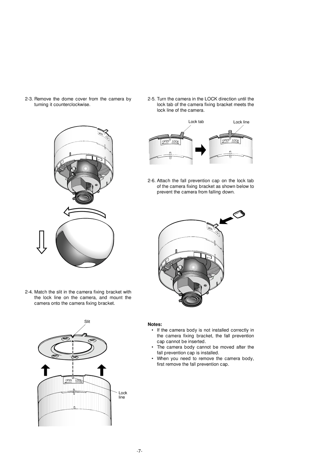 Panasonic WV-CF254 manual Slit 