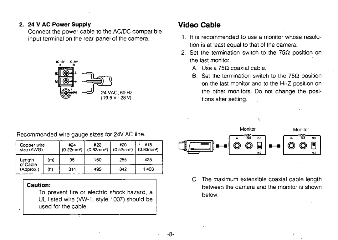 Panasonic WV-CL830, WV-CL834 manual 