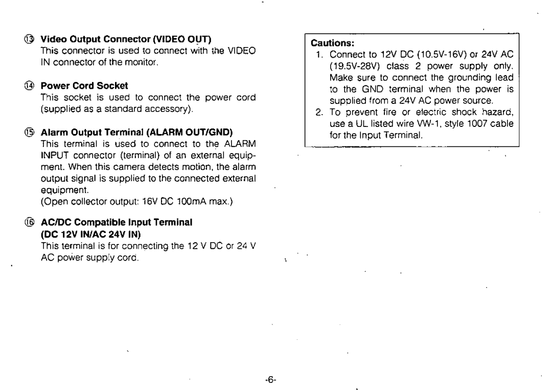 Panasonic WV-CL830, WV-CL834 manual 