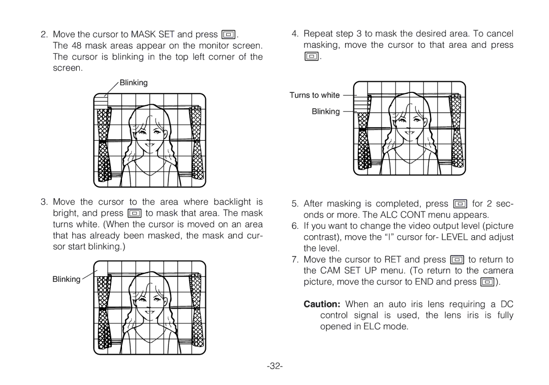 Panasonic WV-CLR920A, WV-CLR924AE operating instructions Blinking 