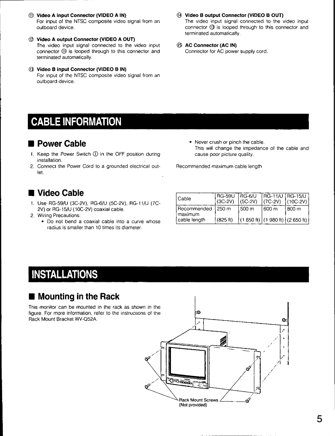 Panasonic WV-CM1020 manual 