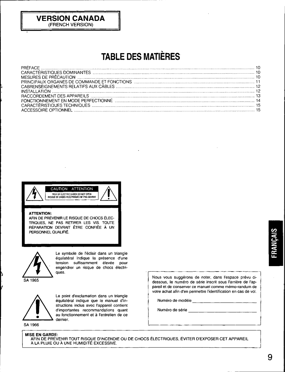 Panasonic WV-CM1020 manual 