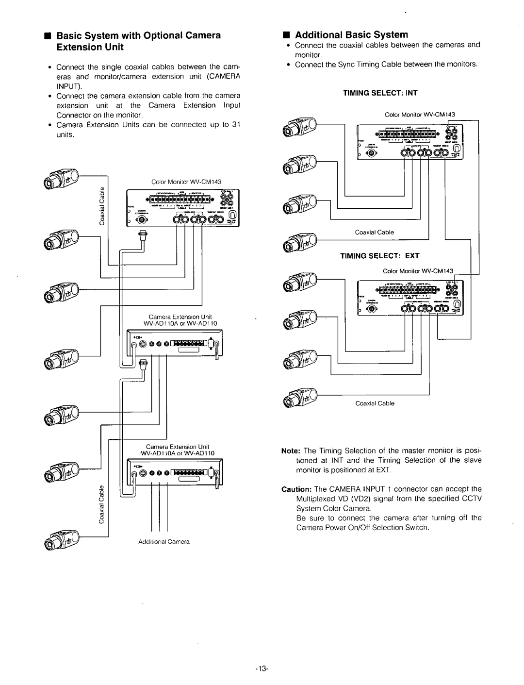 Panasonic WV-CM143 manual 