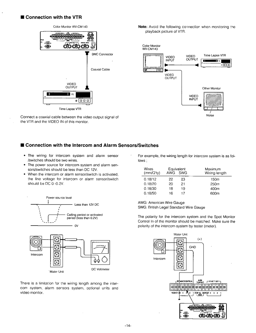 Panasonic WV-CM143 manual 