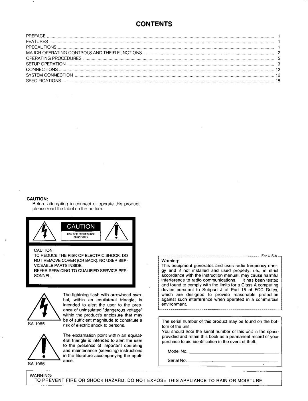 Panasonic WV-CM143 manual 