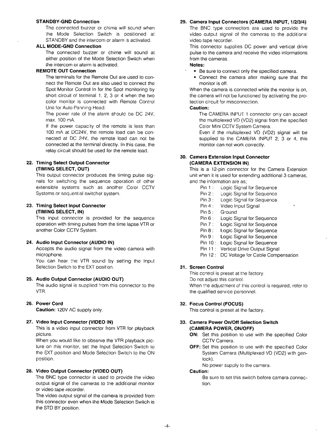 Panasonic WV-CM143 manual 