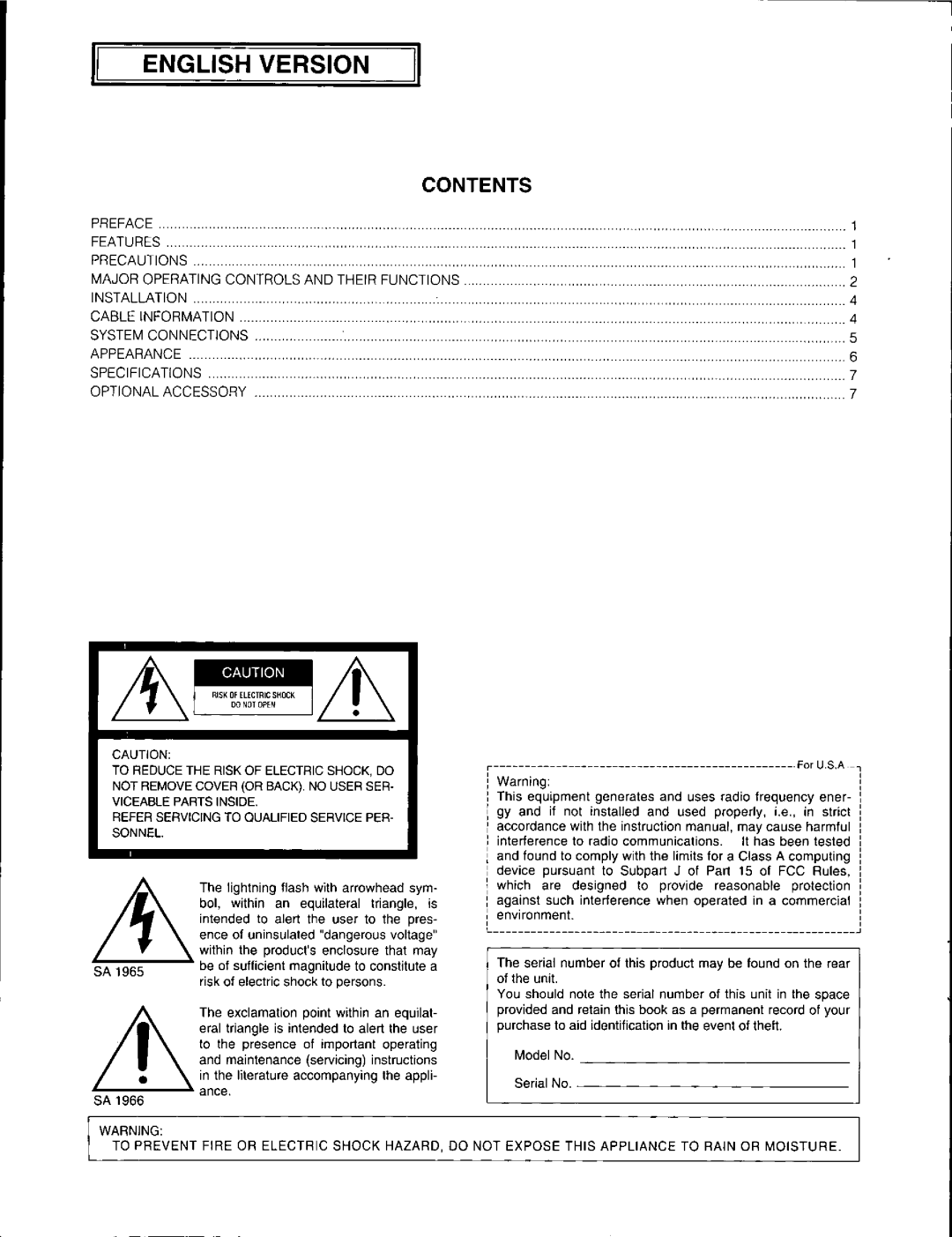 Panasonic WV-CM1430 manual 