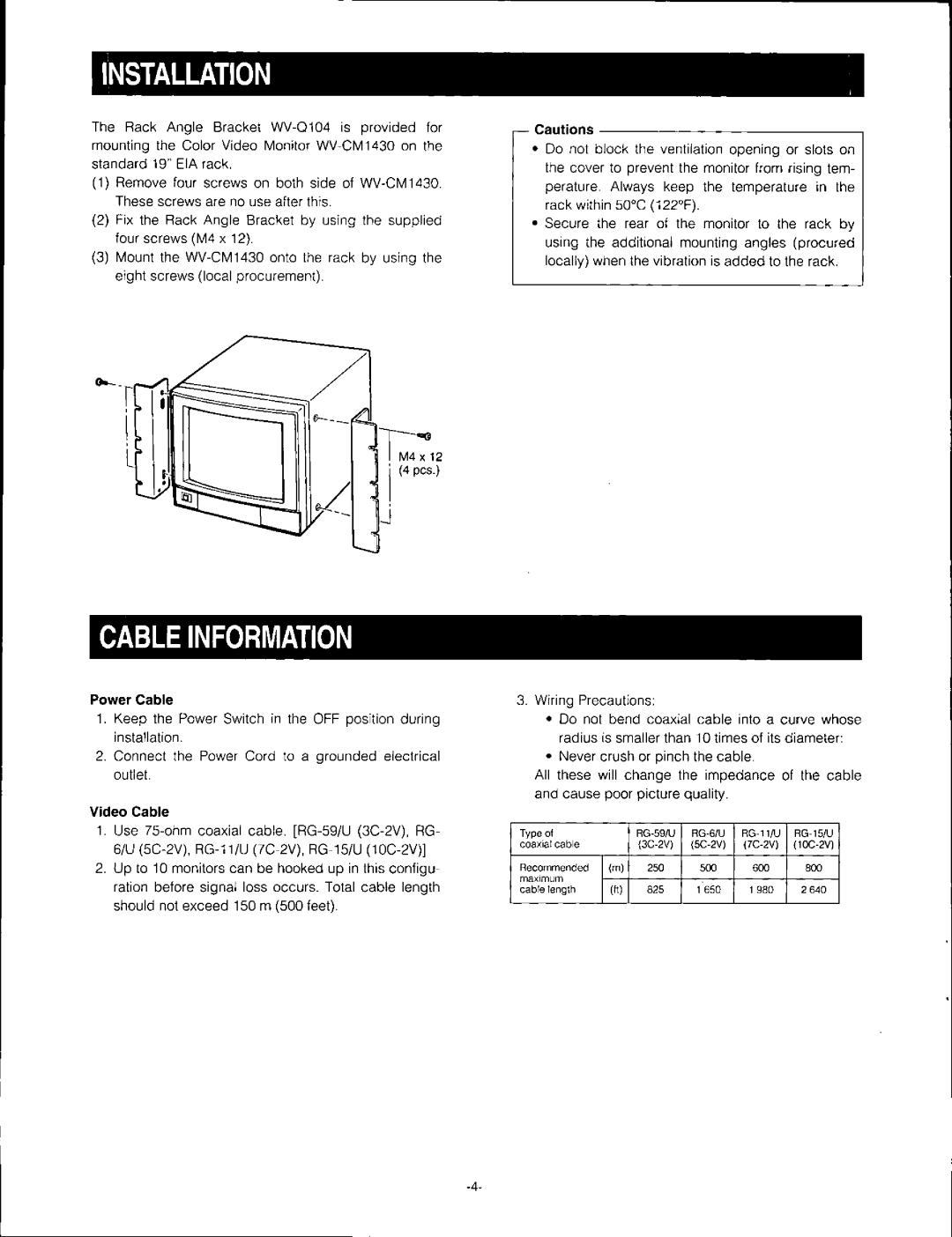 Panasonic WV-CM1430 manual 