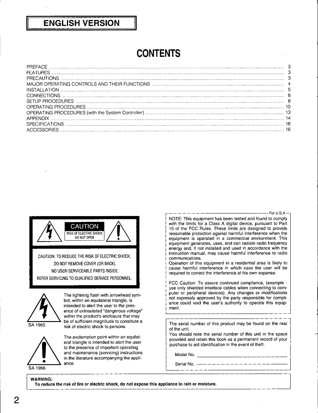 Panasonic WV-CM2080 manual 