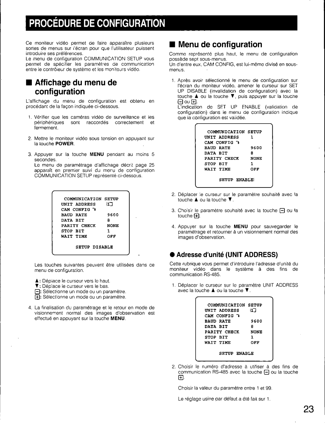 Panasonic WV-CM2080 manual 