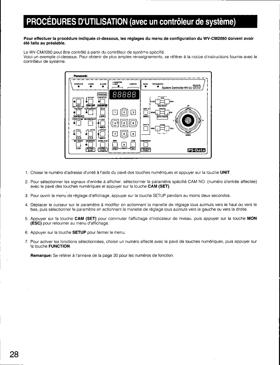 Panasonic WV-CM2080 manual 