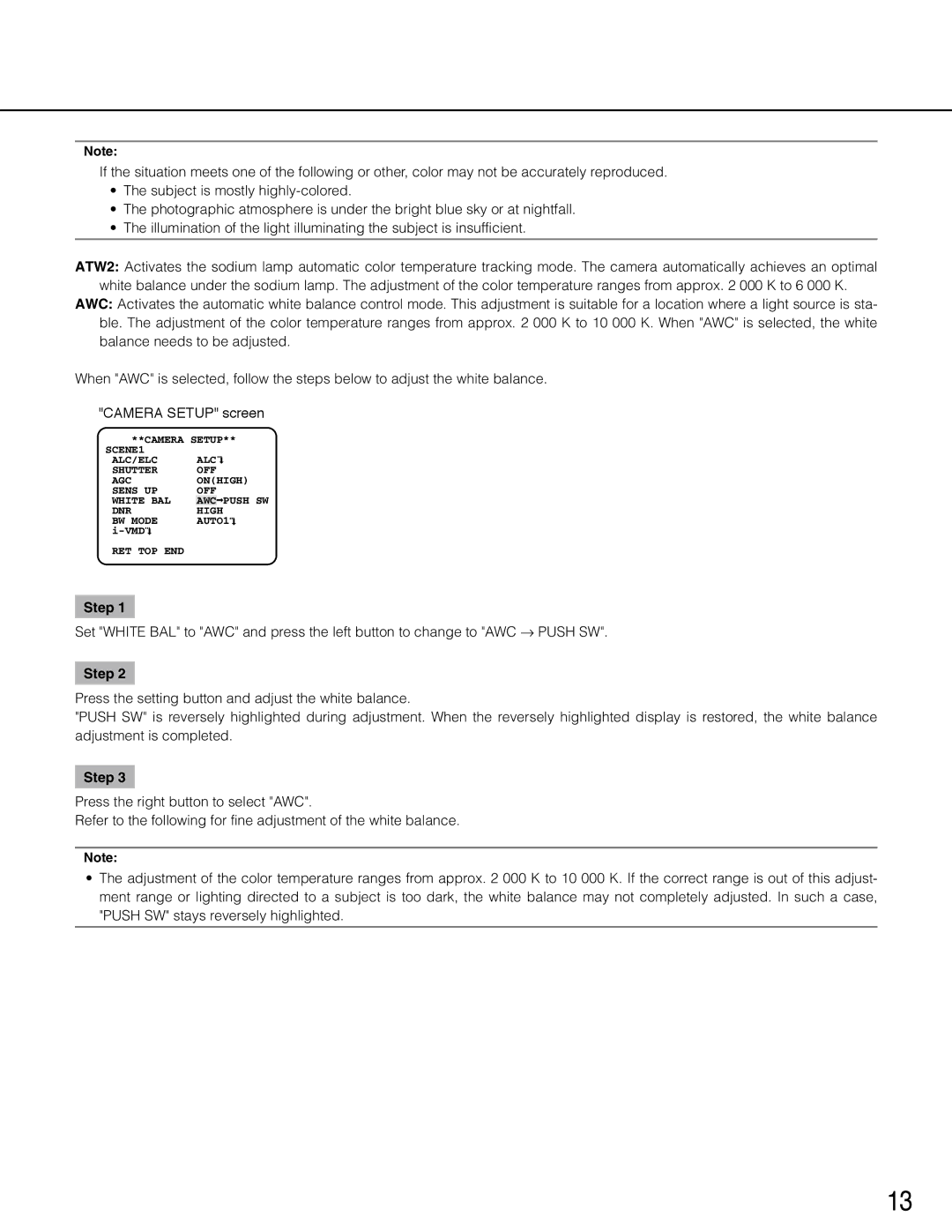 Panasonic WV-CP504, wv-cp500 operating instructions Vmd 