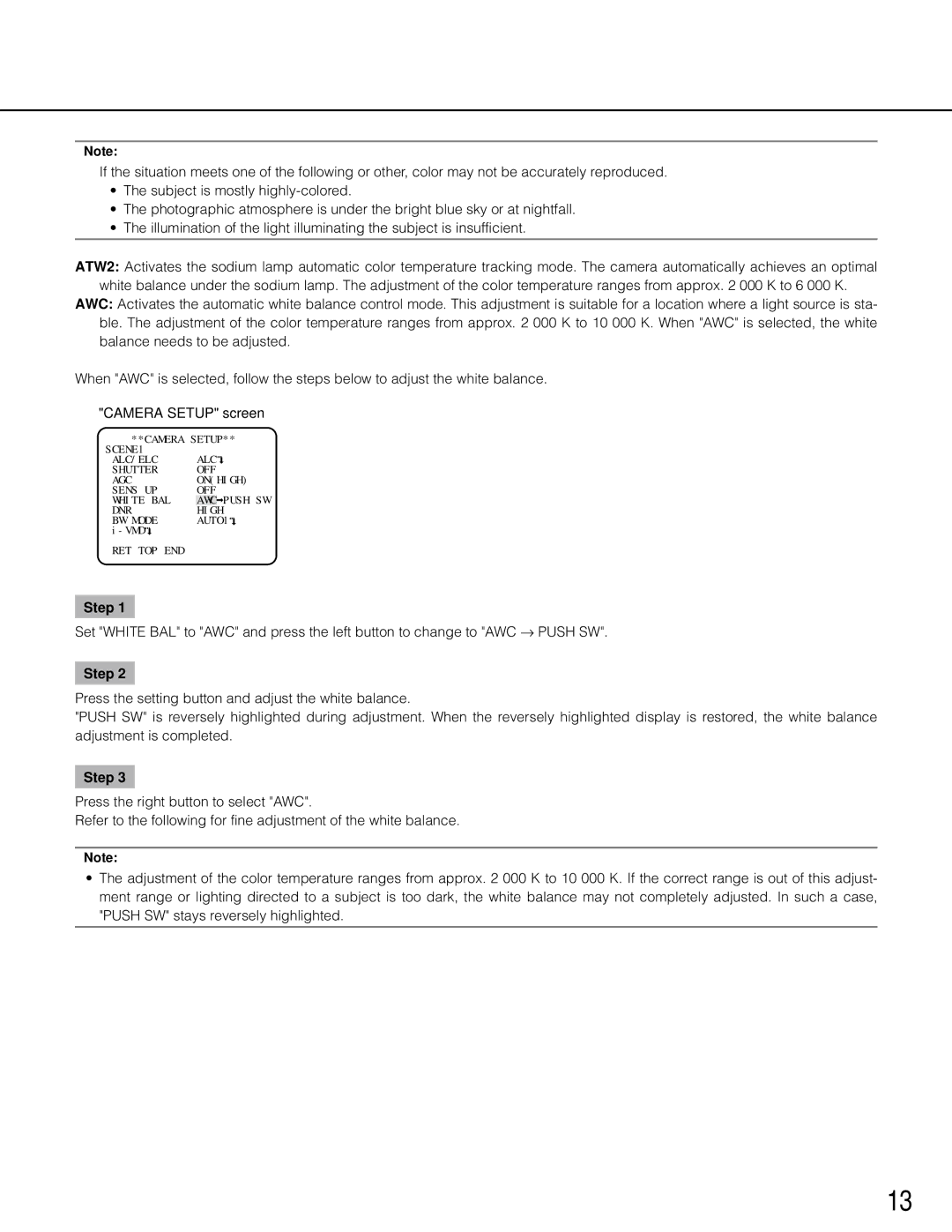 Panasonic wv-cp500 operating instructions Vmd 