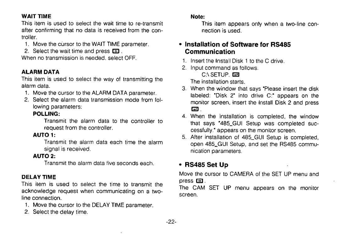 Panasonic WV-CPR650, WV-CPR654 manual 