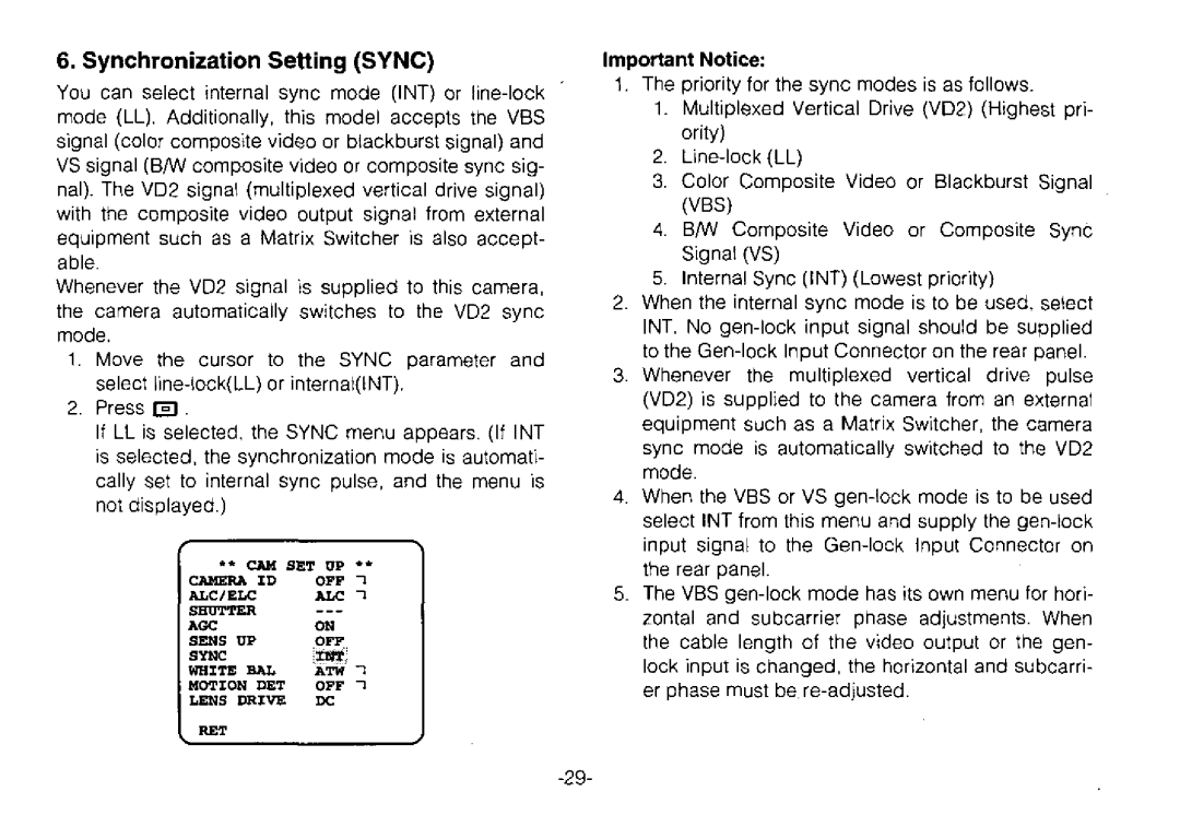 Panasonic WV-CPR654, WV-CPR650 manual 