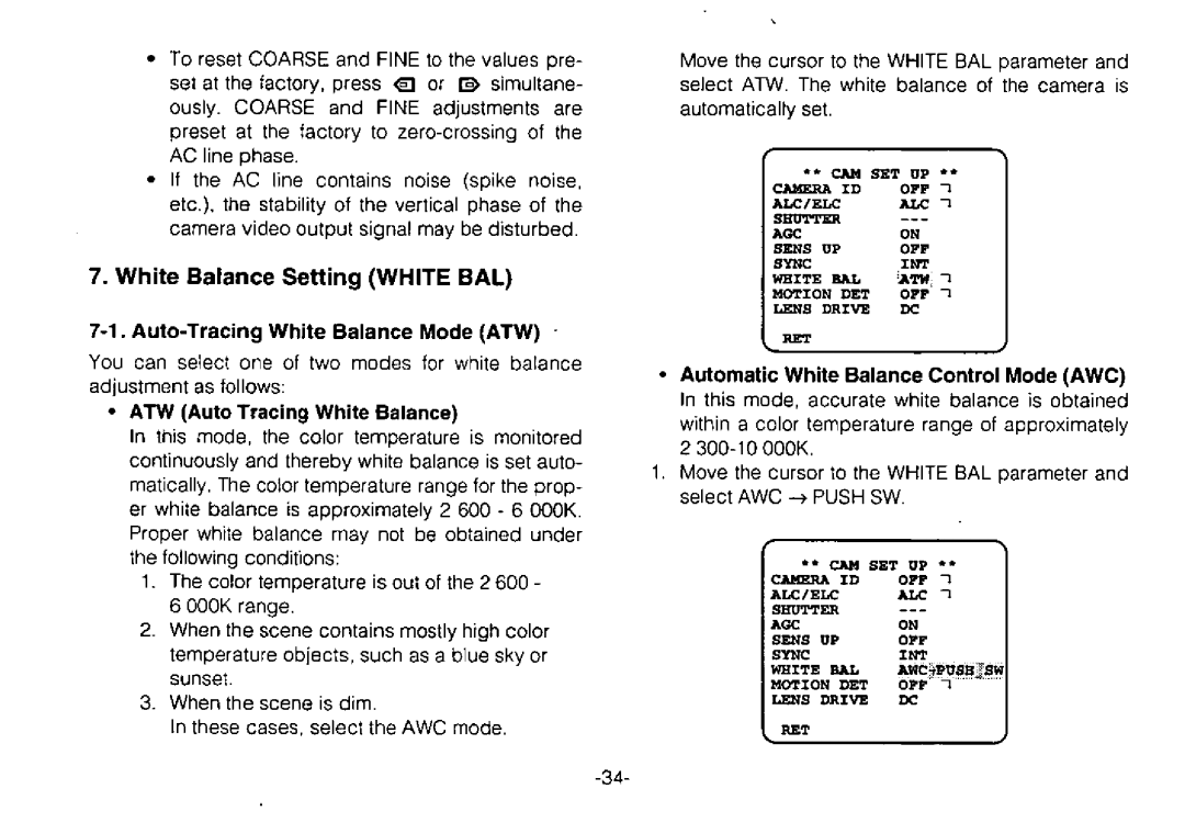 Panasonic WV-CPR650, WV-CPR654 manual 