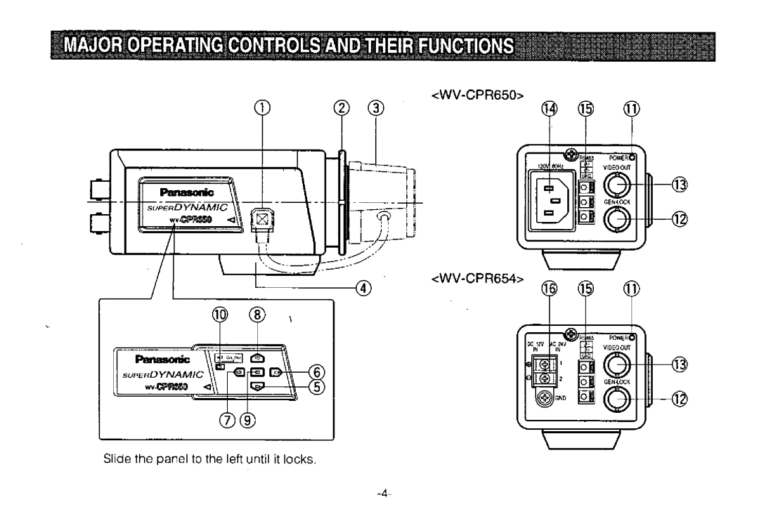 Panasonic WV-CPR650, WV-CPR654 manual 