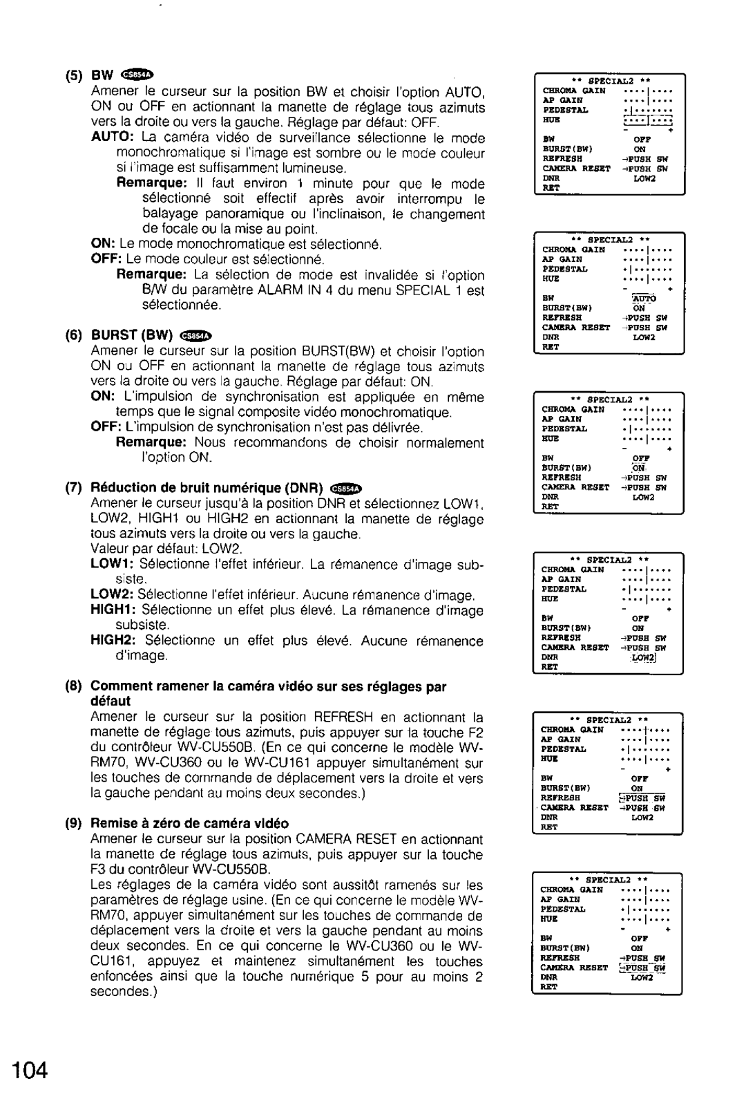 Panasonic WV-CS554, WV-CS854A manual 