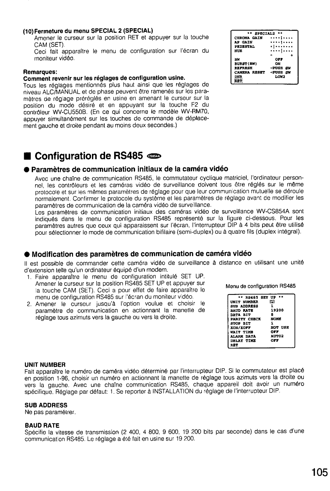 Panasonic WV-CS854A, WV-CS554 manual 