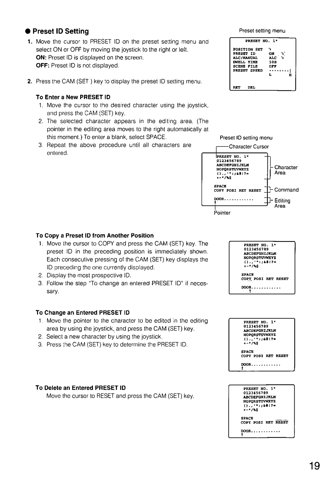 Panasonic WV-CS854A, WV-CS554 manual 