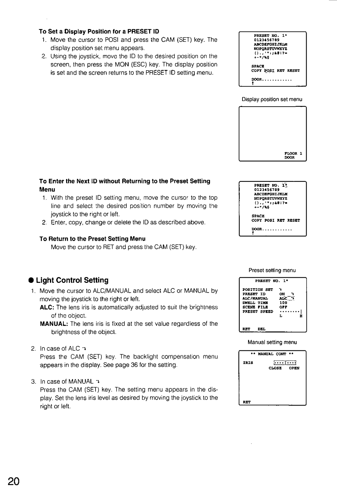 Panasonic WV-CS554, WV-CS854A manual 