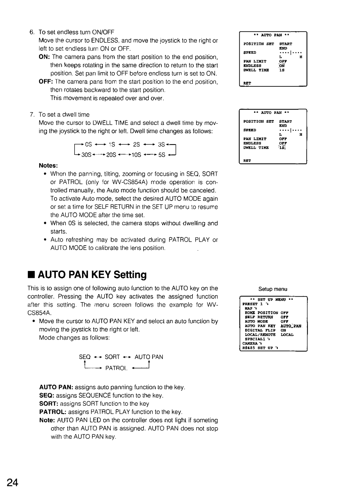 Panasonic WV-CS554, WV-CS854A manual 