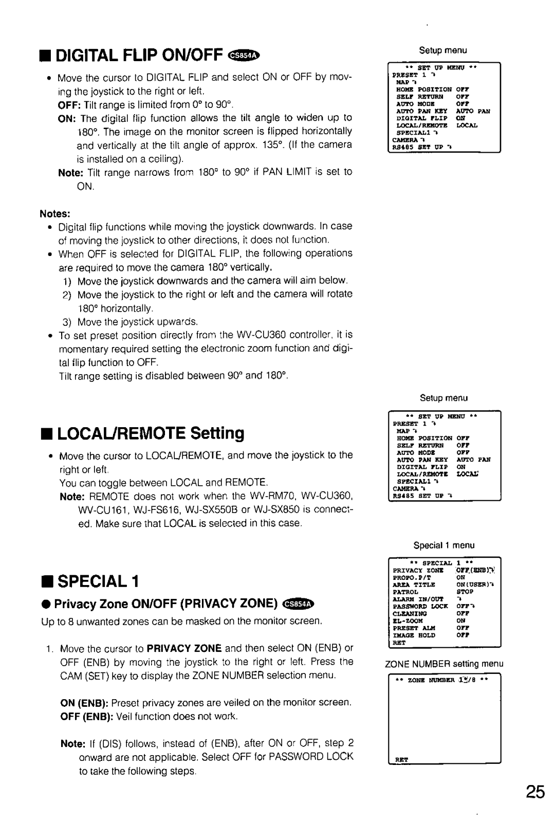 Panasonic WV-CS854A, WV-CS554 manual 