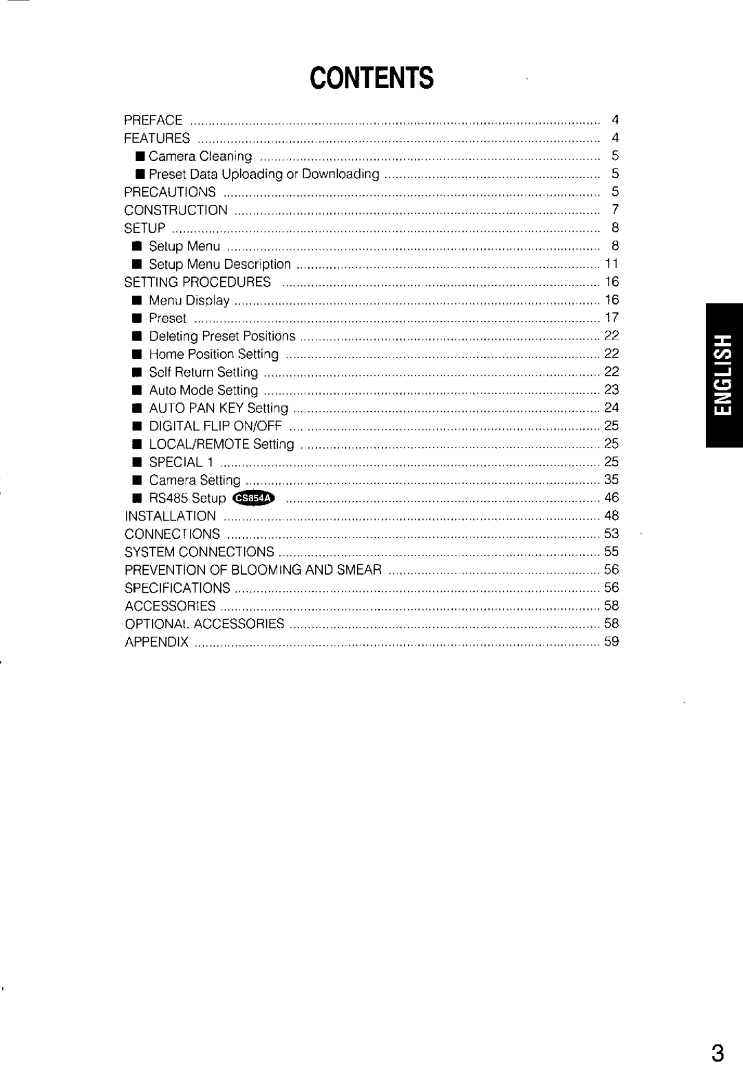 Panasonic WV-CS854A, WV-CS554 manual 