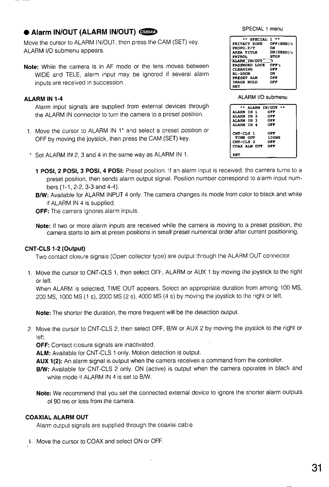 Panasonic WV-CS854A, WV-CS554 manual 