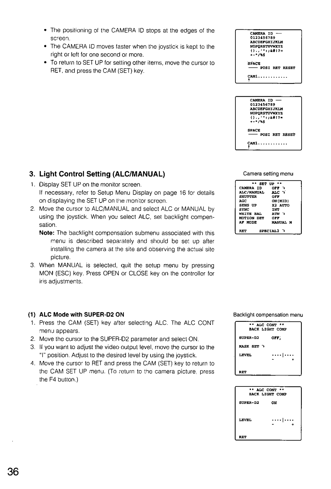 Panasonic WV-CS554, WV-CS854A manual 