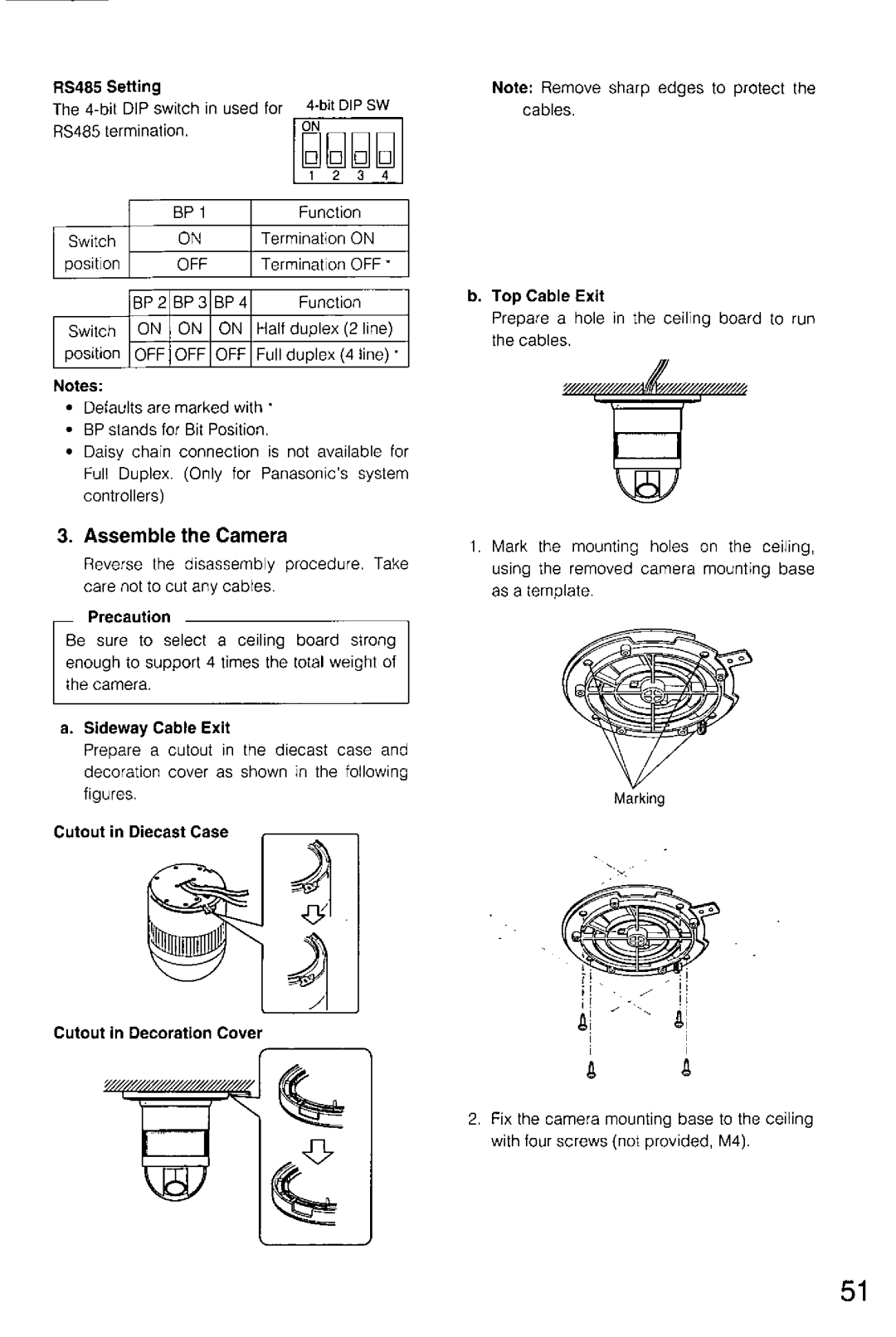 Panasonic WV-CS854A, WV-CS554 manual 