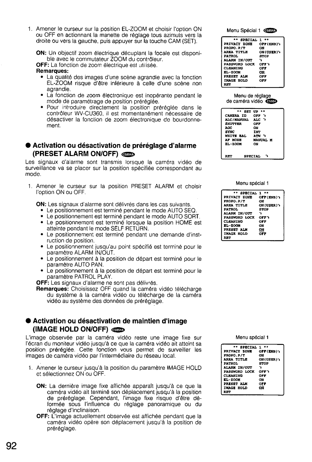 Panasonic WV-CS554, WV-CS854A manual 