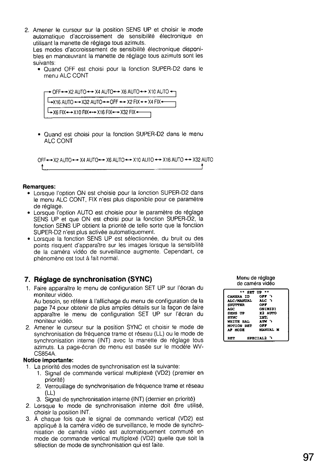 Panasonic WV-CS854A, WV-CS554 manual 