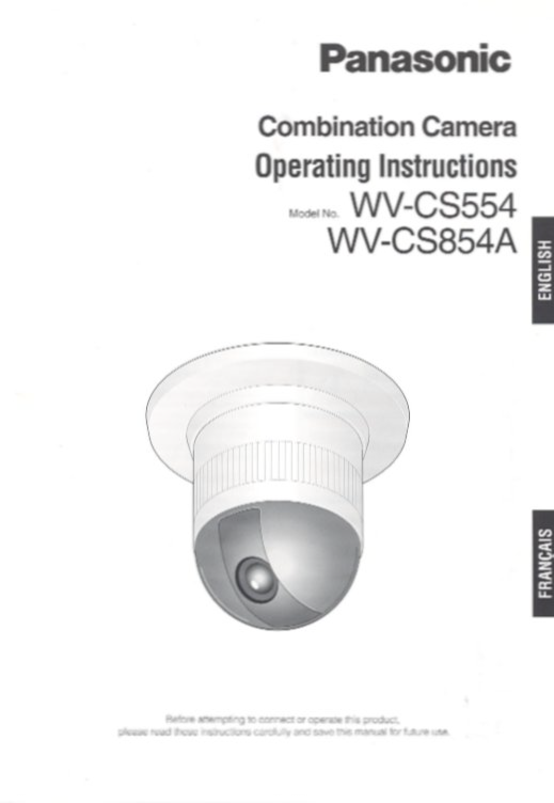 Panasonic WV-CS854A, WV-CS554 manual 