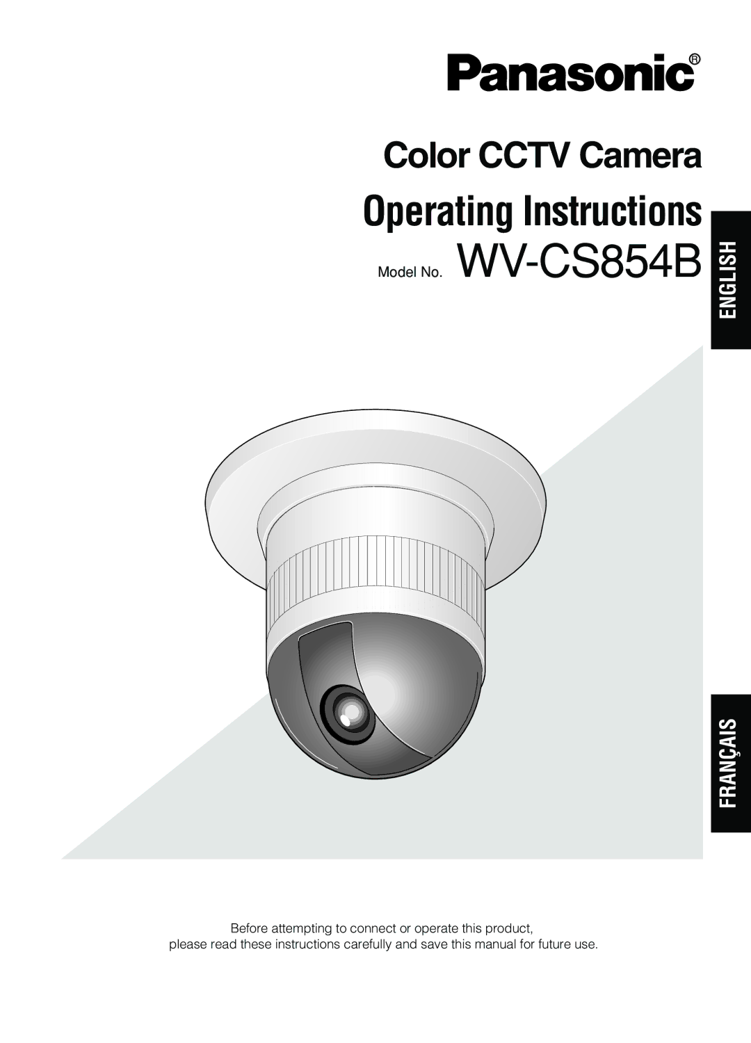 Panasonic WV-CS854B operating instructions Color Cctv Camera 