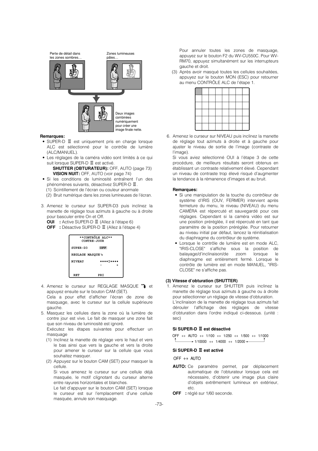 Panasonic WV-CS954 operating instructions Oui 