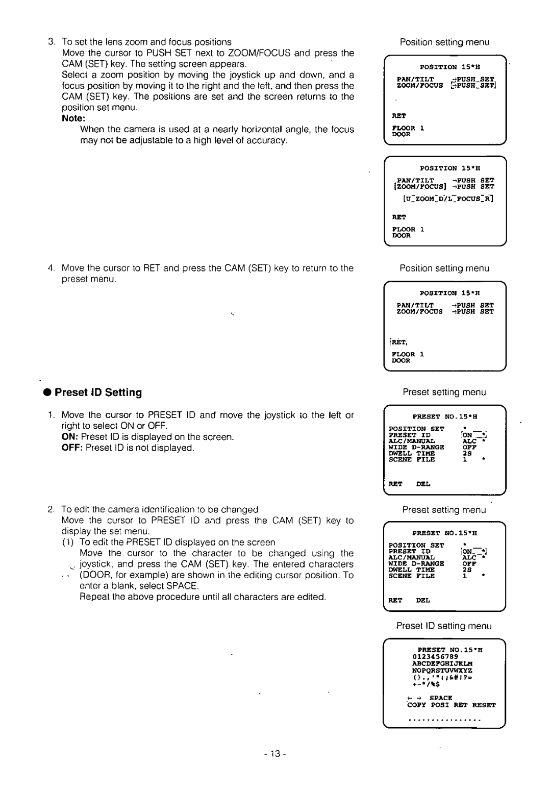 Panasonic WV-CST604, WV-CSR604, WV-BS504, WV-BST504, WV-CS604A manual 