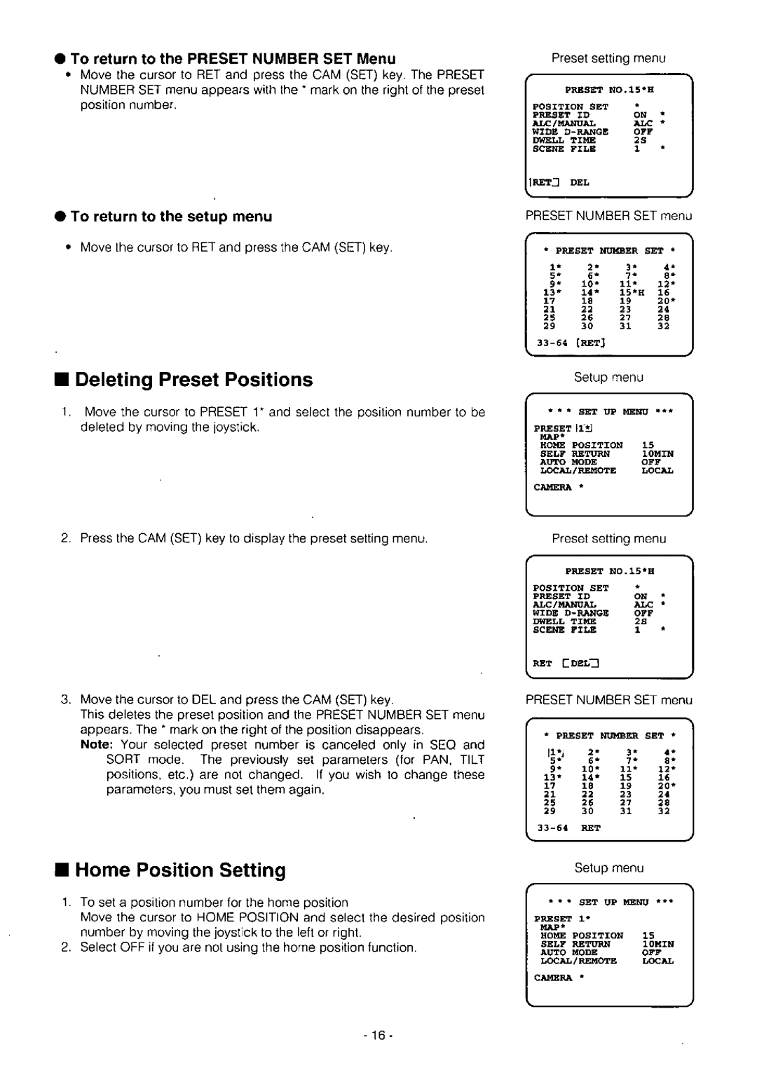 Panasonic WV-BST504, WV-CST604, WV-CSR604, WV-BS504, WV-CS604A manual 