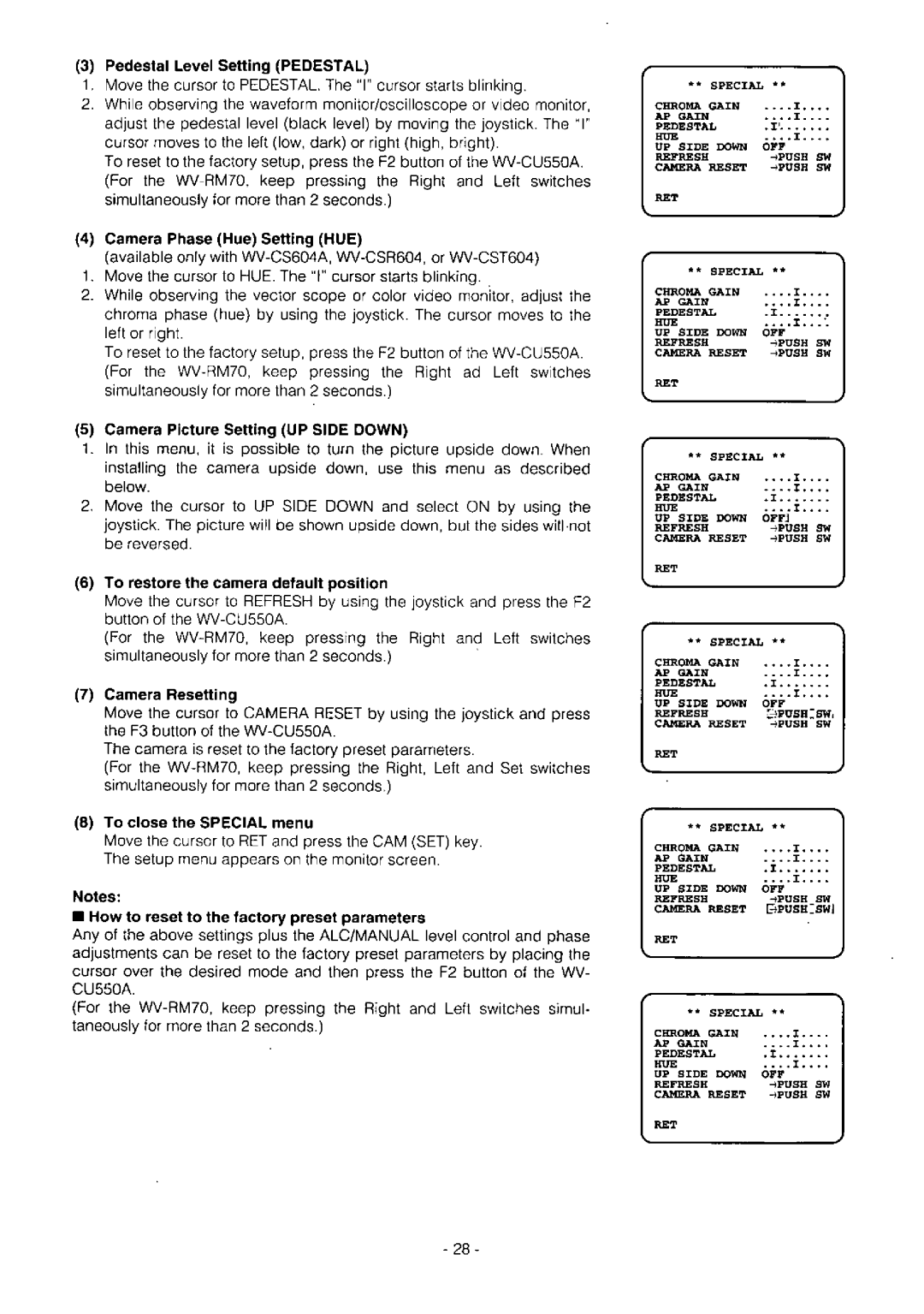 Panasonic WV-CST604, WV-CSR604, WV-BS504, WV-BST504, WV-CS604A manual 