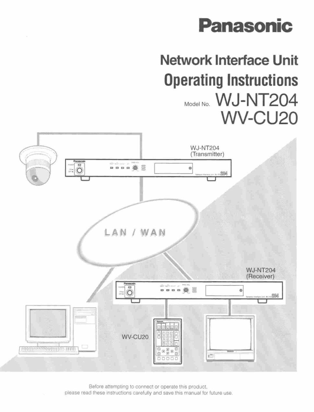 Panasonic WJ-NT204, WV-CU20 manual 