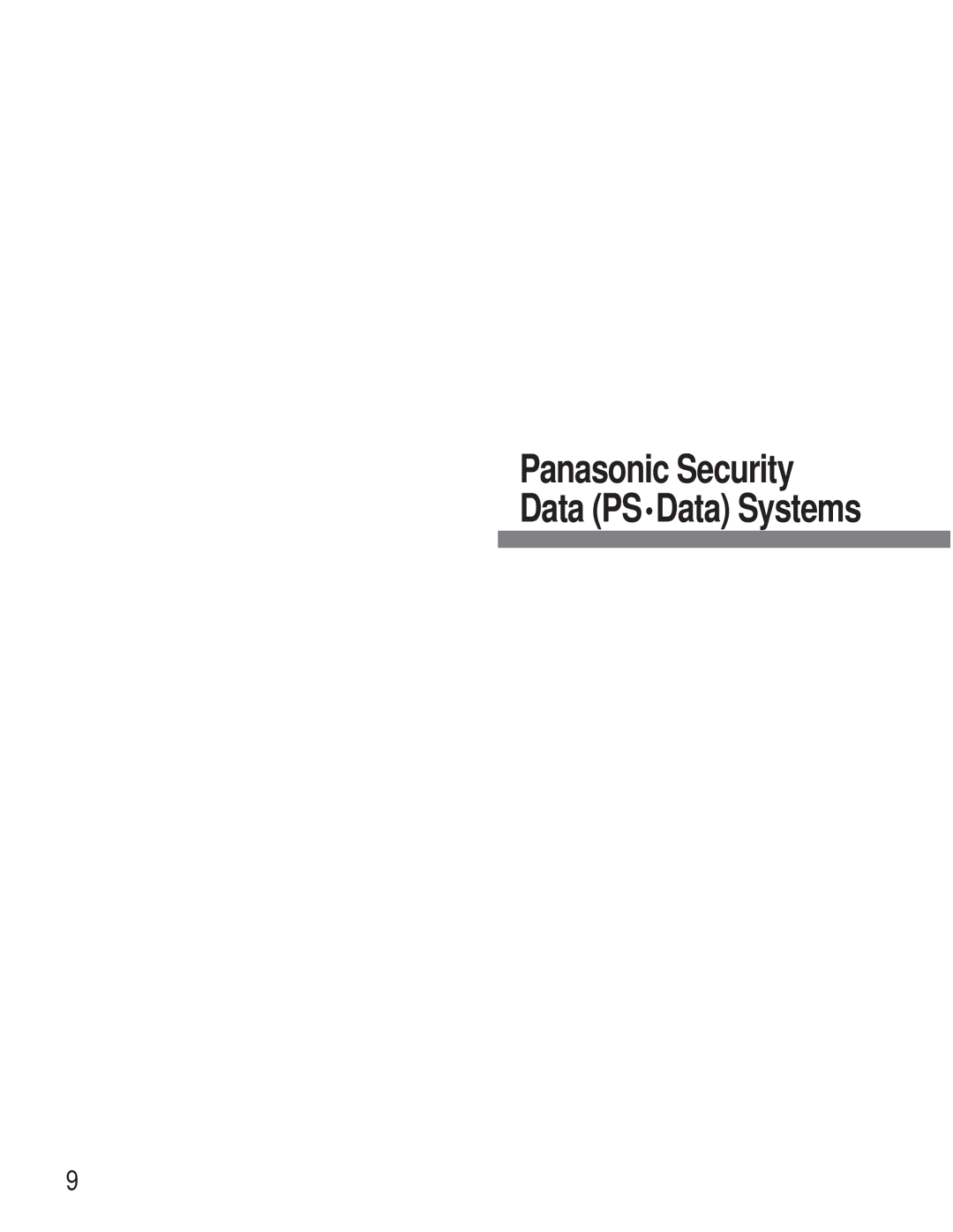 Panasonic WV-CU360C manual Panasonic Security Data PSData Systems 