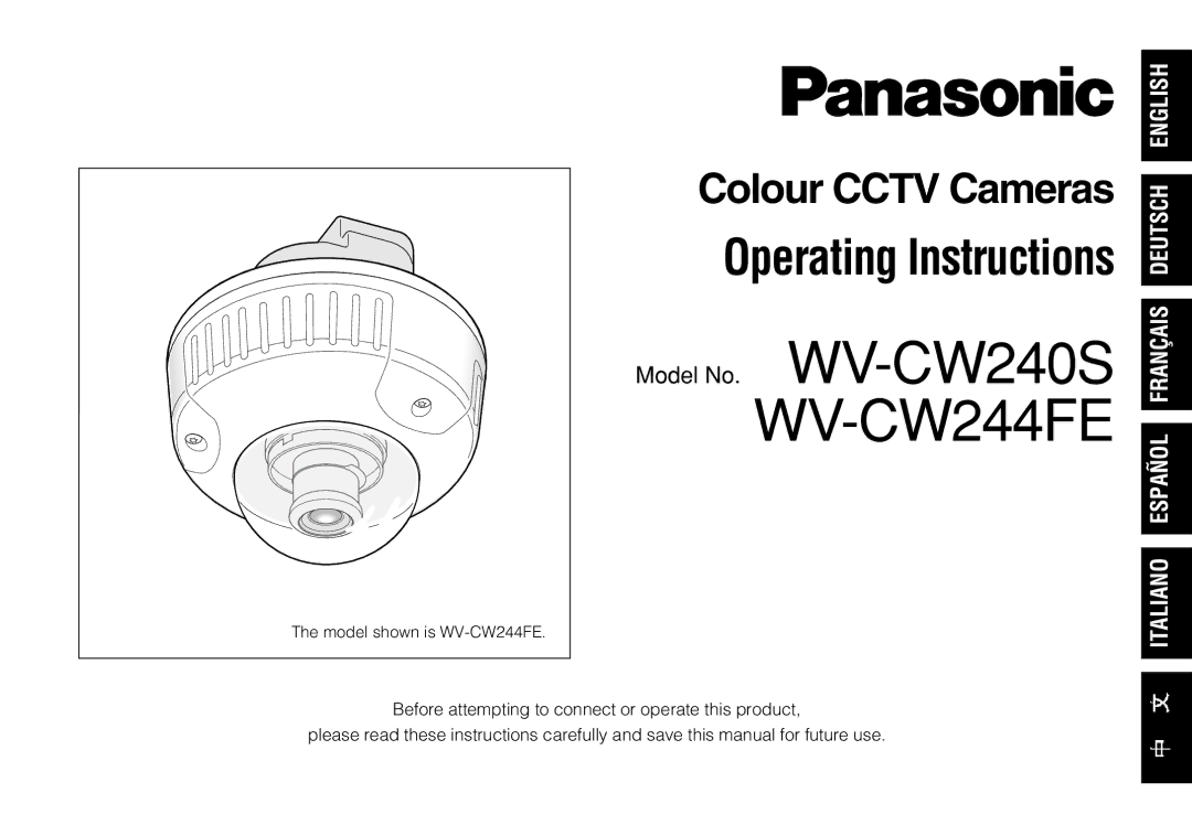 Panasonic WV-CW240S, WV-CW244FE operating instructions Colour Cctv Cameras 