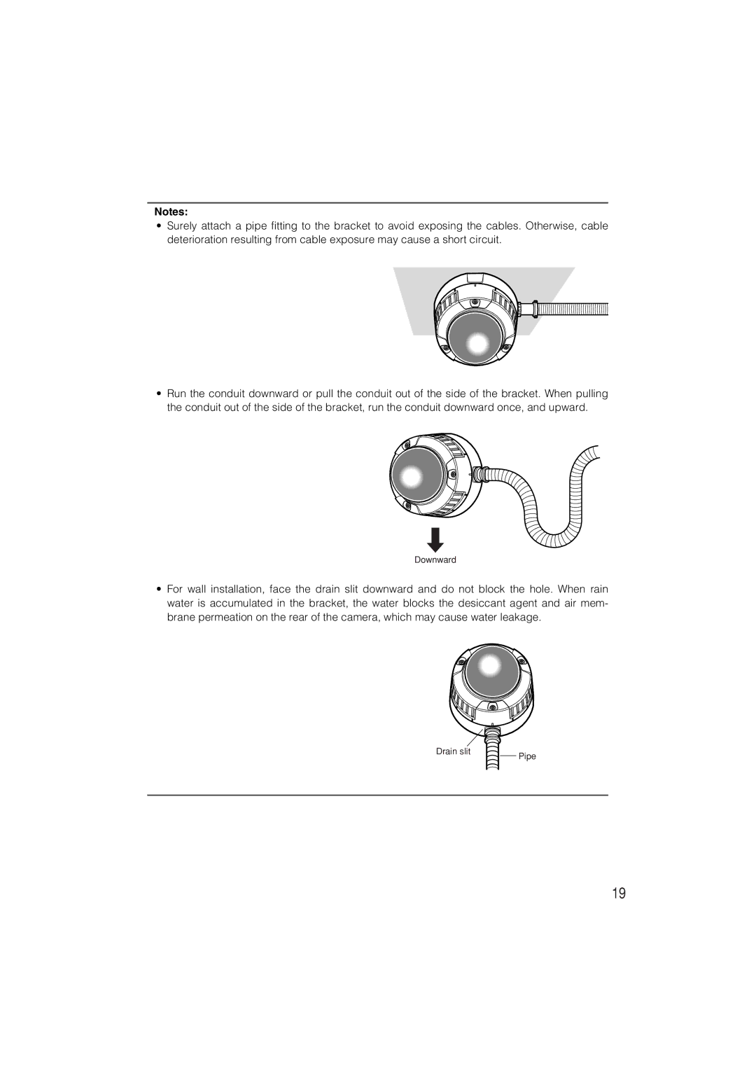 Panasonic WV-CW480S operating instructions Downward 